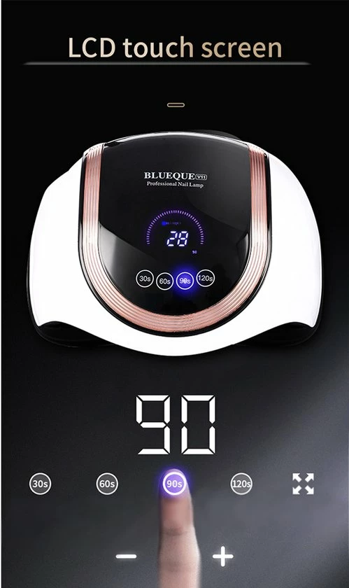 Luxe UV Lamp Gelnagels ? LED Nageldroger Van Blueque ? Handen En Voeten ? 3 Timers - 60 Lampjes ? 180 Watt ? Touchscreen LCD Scherm 9 Luxe UV Lamp Gelnagels ? LED Nageldroger Van Blueque ? Handen En Voeten ? 3 Timers - 60 Lampjes ? 180 Watt ? Touchscreen LCD Scherm - Image 7