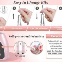 CACCIO? NAILS 2022 Rose Goud Nagelfrees- 35.000 RPM - Sterke Motor - Lage Geluid - Lage Trillingen - LUXE - LED Beeldscherm - Inclusief 6 Bitjes - Manicure/Pedicure Voeten En Handen - Hoge Kwaliteit - Professioneel -Lanaform Shop 550x339 5