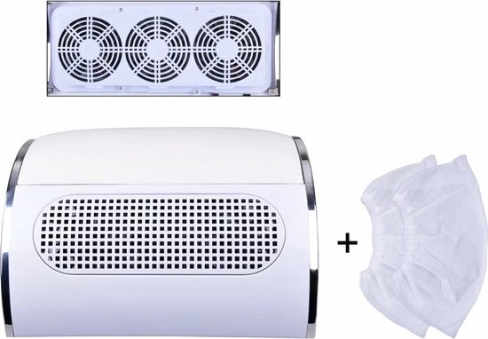 Merkloos Stofafzuiger Voor Nagels - Manicure - Met 3 Motoren - Kleur Wit - Met 2 Zakken - Professioneel 5 Merkloos Stofafzuiger Voor Nagels - Manicure - Met 3 Motoren - Kleur Wit - Met 2 Zakken - Professioneel - Image 3