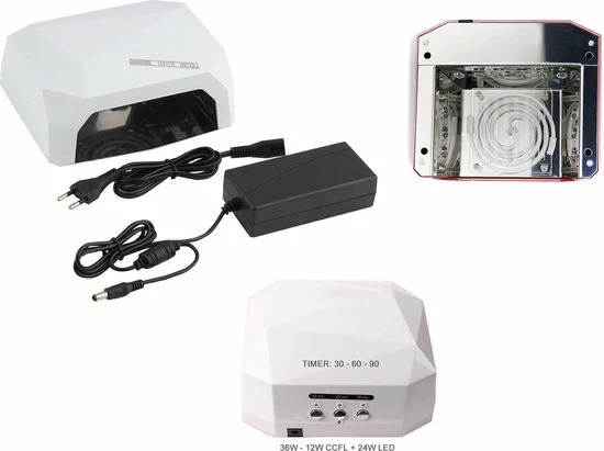 Merkloos 36 Watt UV LED Lamp Nagels - 12W CCFL - 36W LED Wit Voor Gelpolish En Gel 3 Merkloos 36 Watt UV LED Lamp Nagels - 12W CCFL - 36W LED Wit Voor Gelpolish En Gel