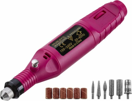 MURLEY'S Elektrische Nagelfrees Beginners - 20.000 Toeren - Incl. 6 Bitjes En 6 Schuurrolletjes - Manicure & Pedicure Set 3 MURLEY'S Elektrische Nagelfrees Beginners - 20.000 Toeren - Incl. 6 Bitjes En 6 Schuurrolletjes - Manicure & Pedicure Set