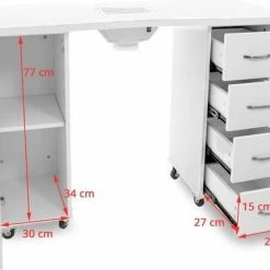 MEGA BEAUTY SHOP? Manicuretafel Met Werkstoel En Tafellamp 04 - Wit -Lanaform Shop 550x430