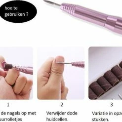 EverdayGoods Beautyzchoice Elektrische Nagelvijl - Nagelfrees- Manicure En Pedicure Set - 56 Schuurrolletjes - 11 Opzetstukken - Rosé/Goud 19 EverdayGoods Beautyzchoice Elektrische Nagelvijl - Nagelfrees- Manicure En Pedicure Set - 56 Schuurrolletjes - 11 Opzetstukken - Rosé/Goud -Lanaform Shop 550x446 1