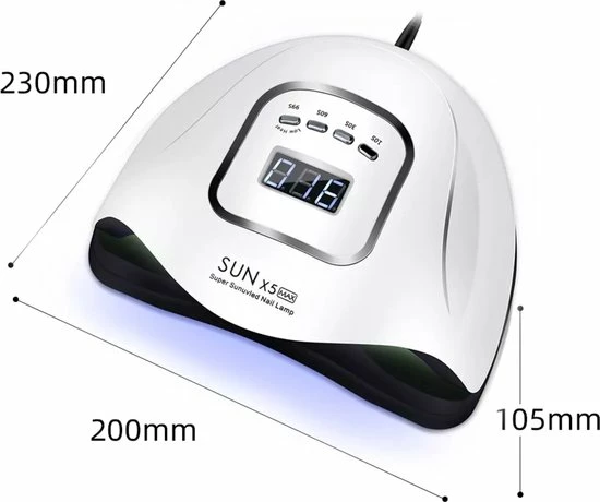 Merkloos Daniqqi - 80 Watt UV LED Lamp Nagels - 45 Leds Nagellamp - Wit 11 Merkloos Daniqqi - 80 Watt UV LED Lamp Nagels - 45 Leds Nagellamp - Wit - Image 9