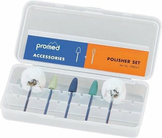 PROMED Nagel Polijst Bitjes Set, 6-delig Voor Nagelstyliste En Voor Thuisgebruik! Zowel Op De Natuurlijke Nagels Als Kunstnagels (acryl- En Gelnagels) Te Gebruiken, Al Dan Niet I.c.m. Polijstpasta. 3 PROMED Nagel Polijst Bitjes Set, 6-delig Voor Nagelstyliste En Voor Thuisgebruik! Zowel Op De Natuurlijke Nagels Als Kunstnagels (acryl- En Gelnagels) Te Gebruiken, Al Dan Niet I.c.m. Polijstpasta.
