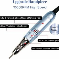CACCIO? NAILS Victoria Nails Pro 2021 Grijs Premium Electrische Nagelfrees - 35000RPM - Inclusief 4 Bitjes - Manicure /Pedicure Voeten En Handen - Electrische Nagelvijl - Acrylnagels - Gelnagels - Nepnagels - Professioneel -Lanaform Shop 550x473 3