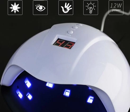 DMB Lifestyle Uv Lamp Voor Gelnagels - 12 Leds - 12W - Timer - Wit 4 DMB Lifestyle Uv Lamp Voor Gelnagels - 12 Leds - 12W - Timer - Wit - Image 2