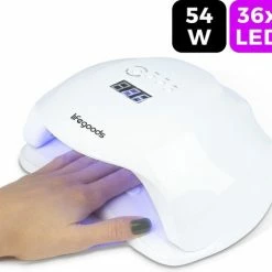 LifeGoods 54W LED Nageldroger Voor Gelnagels - Geschikt Voor Elke Nagel Gellak - 36 LEDs