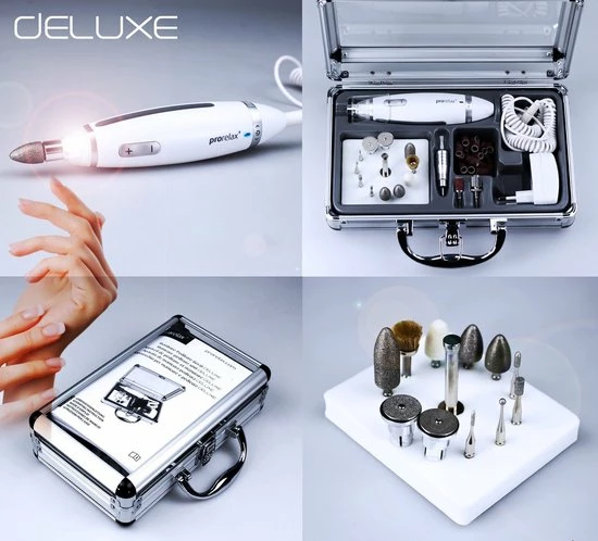 Prorelax Deluxe - Manicure & Pedicureset - 15 Opzetstukken- In Aluminium Koffer 7 Prorelax Deluxe - Manicure & Pedicureset - 15 Opzetstukken- In Aluminium Koffer - Image 5