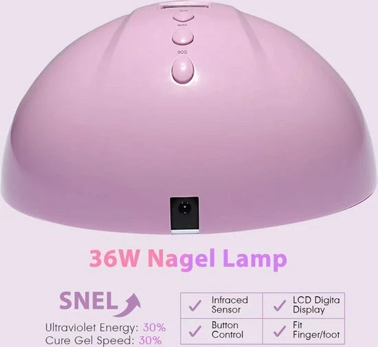WiseGoods - Nagel UV Lamp Gelnagels - LED Lamp - Gellak - Nagellak Droger - Nagellak - 36W - Roze 8 WiseGoods - Nagel UV Lamp Gelnagels - LED Lamp - Gellak - Nagellak Droger - Nagellak - 36W - Roze - Image 6