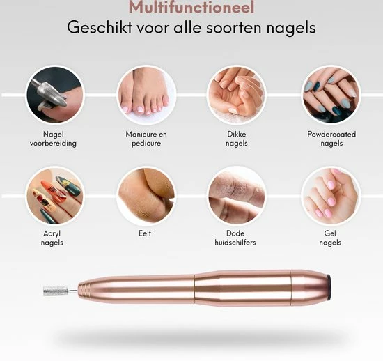 Ease Store Elektrische Nagelvijl ? Manicure En Pedicure Nagelfrees ? 11 Nagelvijl Bitjes En 56 Schuurrolletjes ? Rose/Goud 5 Ease Store Elektrische Nagelvijl ? Manicure En Pedicure Nagelfrees ? 11 Nagelvijl Bitjes En 56 Schuurrolletjes ? Rose/Goud - Image 3