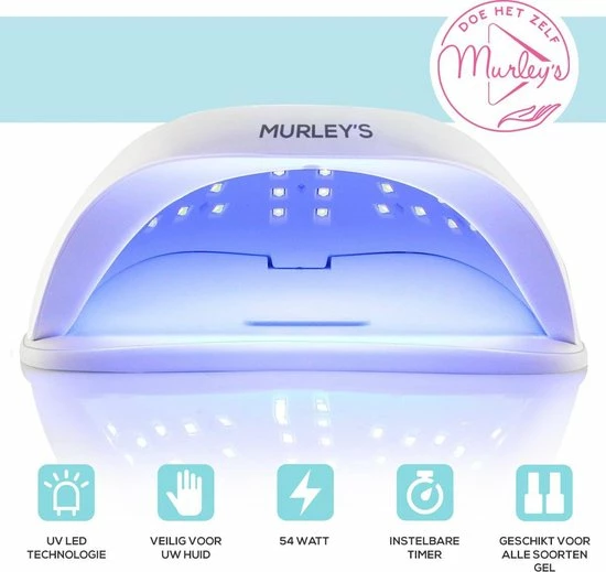 MURLEY'S Murley’s Pro Dual Nagellamp Gellak Nageldroger - UV LED Nagel Lamp - 54 Watt - 36 LED’s 7 MURLEY'S Murley’s Pro Dual Nagellamp Gellak Nageldroger - UV LED Nagel Lamp - 54 Watt - 36 LED’s - Image 5