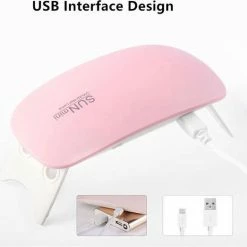 Cheaperito Premium LED Nagellamp I Nagelgellak Droger I Nagel Lamp I Mini Nagellak Droger I Nagellakdroger I USB Nageldroger I UV I 6 Watt I Roze