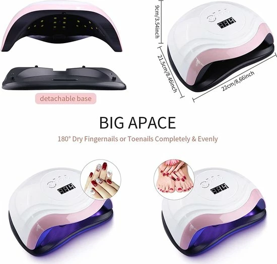 Aokyom Nageldroger 168 W 36 UV-Leds Lamp Voor Nagels Professionele Nagellamp Met 10/30/60/99s Timer, Lcd-Display En Smartsensor Voor Vingers/Teennagels Voor Alle Gelnagellak, Gelnagels, Shellac 7 Aokyom Nageldroger 168 W 36 UV-Leds Lamp Voor Nagels Professionele Nagellamp Met 10/30/60/99s Timer, Lcd-Display En Smartsensor Voor Vingers/Teennagels Voor Alle Gelnagellak, Gelnagels, Shellac - Image 5