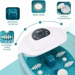 Qumax Elektrisch Verwarmd Voetenbad Met Massage Rollers ? Voetmassage Met Vibratie En Bubbels ? Incl LCD Scherm ? Tot 48? Graden -Lanaform Shop 550x526 2