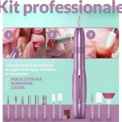 ByPi Elektrische Nagelvijl - Manicure Set - Pedicure Set - Pedicure Apparaat - Gel Nagels - Acryl Nagels - Nagelvijlen - Nagelfrees - Elektrische Vijlen - Roze -Lanaform Shop 550x527