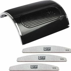MEGA BEAUTY SHOP® Stofafzuiger Nagels - Zwart - Inclusief 3 MBS® Trapeze Vijlen