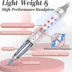CACCIO? NAILS 2022 Rose Goud Nagelfrees- 35.000 RPM - Sterke Motor - Lage Geluid - Lage Trillingen - LUXE - LED Beeldscherm - Inclusief 6 Bitjes - Manicure/Pedicure Voeten En Handen - Hoge Kwaliteit - Professioneel -Lanaform Shop 550x529 8