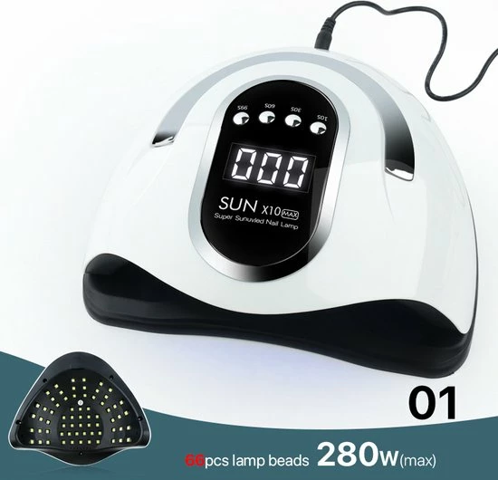 CACCIO? NAILS 2022 Nageldroger - 280W/66 LEDs - Nagellamp - Nieuw Nageldroger - Wit/Zwart - Manicure/Pedicure Handen En Voeten - Gellak - Gelnagels - Acrylnagels - Top Coat - Matte Top Coat - Led Nagellamp - Uv Nagellamp - Nagels - Nagellak Droger - Tafellamp 8 CACCIO? NAILS 2022 Nageldroger - 280W/66 LEDs - Nagellamp - Nieuw Nageldroger - Wit/Zwart - Manicure/Pedicure Handen En Voeten - Gellak - Gelnagels - Acrylnagels - Top Coat - Matte Top Coat - Led Nagellamp - Uv Nagellamp - Nagels - Nagellak Droger - Tafellamp - Image 6
