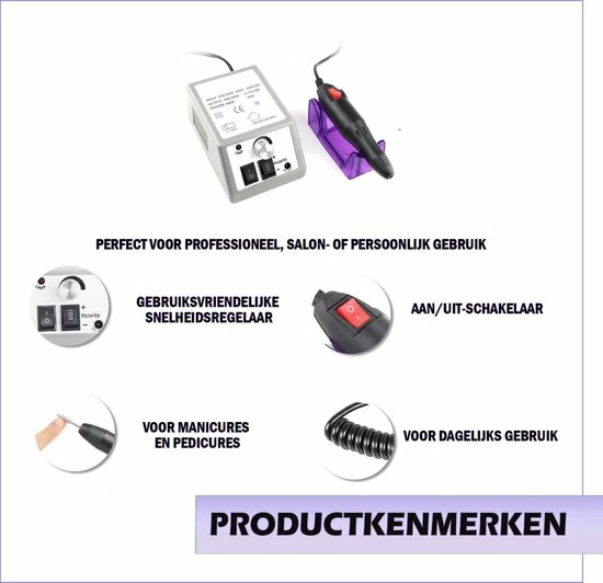 Dermarolling Exsclusive? Nagelfrees - Nagelvijl - Elektrische Nagelvijl - Manicure Set - Pedicure Apparaat - Pedicureset Electrisch - Gelnagels 4 Dermarolling Exsclusive? Nagelfrees - Nagelvijl - Elektrische Nagelvijl - Manicure Set - Pedicure Apparaat - Pedicureset Electrisch - Gelnagels - Image 2