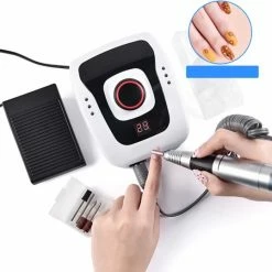 Merkloos Nagelfrees Set Elektrisch - Met Bitjes En Schuurrolletjes - Nagel Frees Machine - Nagelvijl - 35000 Rpm - Wit -Lanaform Shop 550x538 26