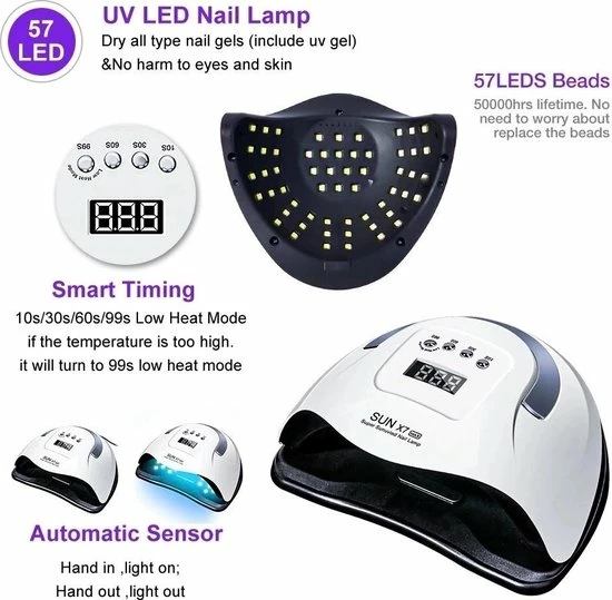 SUN UV Professionele 180W LED Nageldroger Lamp - Gel Nagel Droger - 180W De Sterkste Nagellamp Op De Markt - Geschikt Voor Elke Nagel, Sneller Droger Voor Gel Polish Nail Apparatuur Automatische Sensor Nail Art Gereedschap Voor Vingernagel En Teennagel 4 SUN UV Professionele 180W LED Nageldroger Lamp - Gel Nagel Droger - 180W De Sterkste Nagellamp Op De Markt - Geschikt Voor Elke Nagel, Sneller Droger Voor Gel Polish Nail Apparatuur Automatische Sensor Nail Art Gereedschap Voor Vingernagel En Teennagel - Image 2