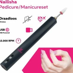 Vivefly Healthcare Nailisha Elektrische Nagelvijl - Pedicure En Manicure - Nagels - Nagelfrees - Eelt Verwijderen- 15.000 Touren- Acrylnagels - Gelnagels- Draadloos