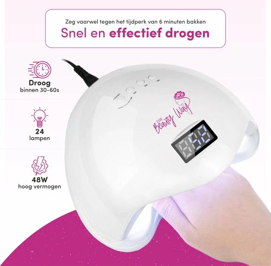 TheBeautyWay Nageldroger - Voor Gelnagels - Geschikt Voor Elke Nagel Gellak - 24 LEDs 4 TheBeautyWay Nageldroger - Voor Gelnagels - Geschikt Voor Elke Nagel Gellak - 24 LEDs - Image 2