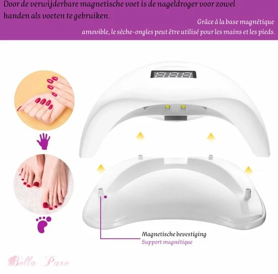 Bella Pure 48W Nageldroger - Vinger- En Teennagels - Bewegingssensor En Timer - 24 LED's 8 Bella Pure 48W Nageldroger - Vinger- En Teennagels - Bewegingssensor En Timer - 24 LED's - Image 6