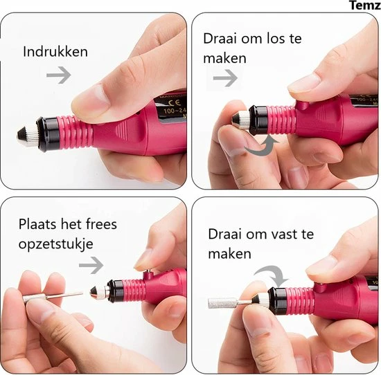 Temz Elektrische Nagelvijl - Nagelvijl Met Freesjes En Schuurrolletjes - Nagelfrees - Nagelvijlen - Pedicure - Acryl-, Gel- En Natuurlijke Nagels - Pedicureset Electrisch - Professionele Manicure En Pedicure Set - Pedicure Apparaat - Nagel Apparaat 6 Temz Elektrische Nagelvijl - Nagelvijl Met Freesjes En Schuurrolletjes - Nagelfrees - Nagelvijlen - Pedicure - Acryl-, Gel- En Natuurlijke Nagels - Pedicureset Electrisch - Professionele Manicure En Pedicure Set - Pedicure Apparaat - Nagel Apparaat - Image 4