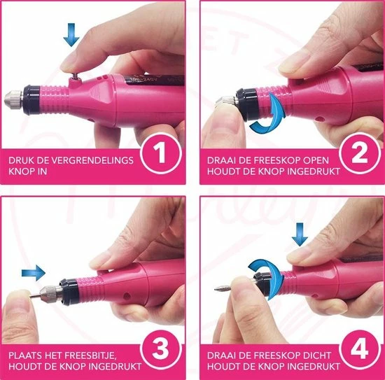 MURLEY'S Elektrische Nagelfrees Beginners - 20.000 Toeren - Incl. 6 Bitjes En 6 Schuurrolletjes - Manicure & Pedicure Set 4 MURLEY'S Elektrische Nagelfrees Beginners - 20.000 Toeren - Incl. 6 Bitjes En 6 Schuurrolletjes - Manicure & Pedicure Set - Image 2