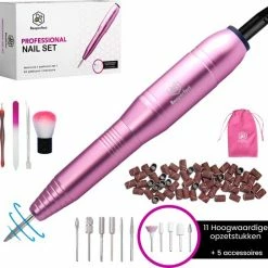 Beeperfect? Elektrische Nagelvijl - Nagelfrees - Manicure En Pedicure Set - 11 Bitjes En 60 Schuurrolletjes - 4 Extra Accessoires