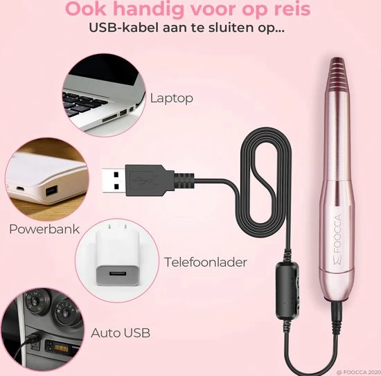 FOOCCA Nagelfrees - 11 Bitjes En 58 Schuurrolletjes - Elektrische Nagelvijl - Eelt Verwijderaar - Manicure Apparaat - Pedicure Set - Extra Lange Kabel 7 FOOCCA Nagelfrees - 11 Bitjes En 58 Schuurrolletjes - Elektrische Nagelvijl - Eelt Verwijderaar - Manicure Apparaat - Pedicure Set - Extra Lange Kabel - Image 5