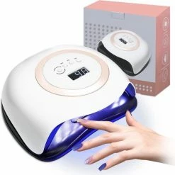 Hizek Nageldrogers - 120W Gellak Lamp - Voor Gelnagels - Met UV LED Lamp En 10s/30s/60s/99s Timer - Met 42 LED Lampjes - Geschikt Voor Nagel Gellak - Sneldrogend - Wit