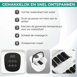 Niceey Massage Voetenbad XXL – Elektrisch Voetbad Met Bubbelfunctie – 10 Massage Rollers – Infrarood Voetmassage - 12L - Wit -Lanaform Shop 550x550 116