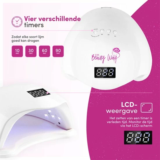 TheBeautyWay Nageldroger - Voor Gelnagels - Geschikt Voor Elke Nagel Gellak - 24 LEDs 9 TheBeautyWay Nageldroger - Voor Gelnagels - Geschikt Voor Elke Nagel Gellak - 24 LEDs - Image 7