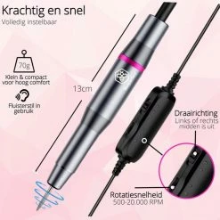 Beeperfect? Elektrische Nagelvijl - Nagelfrees - Manicure En Pedicure Set - 11 Bitjes En 60 Schuurrolletjes - 4 Extra Accessoires -Lanaform Shop 550x550 18