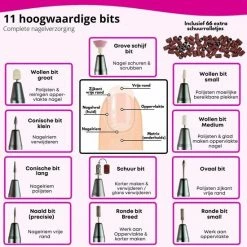 Beeperfect? Elektrische Nagelvijl - Nagelfrees - Manicure En Pedicure Set - 11 Bitjes En 60 Schuurrolletjes - 4 Extra Accessoires -Lanaform Shop 550x550 19