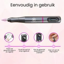 Beeperfect® Draadloze Nagelvijl Pro - Nagelfrees - Manicure En Pedicure Set - Oplaadbare Nagelvijl - 25 Bitjes En 66 Schuurrolletjes -Lanaform Shop 550x550 409