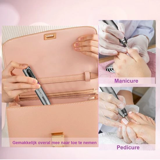 ProductPlanet Premium Draadloze Elektrische Nagelvijl Set 2022 - Nagelvijl Electrisch - Manicure En Pedicure Set - Electrische Nagelvijl - 60 Schuurrolletjes - 5 NagelFrees Bitjes - Grijs 10 ProductPlanet Premium Draadloze Elektrische Nagelvijl Set 2022 - Nagelvijl Electrisch - Manicure En Pedicure Set - Electrische Nagelvijl - 60 Schuurrolletjes - 5 NagelFrees Bitjes - Grijs - Image 8