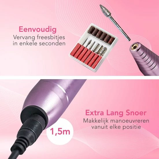 LifeGoods Elektrische Nagelfrees - 11 Nagelvijl Bitjes En 56 Schuurrolletjes - Manicure / Pedicure 6 LifeGoods Elektrische Nagelfrees - 11 Nagelvijl Bitjes En 56 Schuurrolletjes - Manicure / Pedicure - Image 4