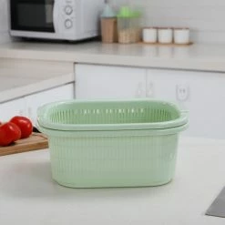 BUDDLEY Multifunctionele Wasteil Met Vergiet - Zeef - 2 In 1 Vergiet Zeven - Wasmand - Draagmand - Handwas - Vergieten - Voetenbad - Handige Set -Lanaform Shop 550x550 525