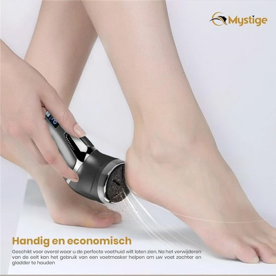 Mystige Elektrische Eelt Verwijderaar INCLUSIEF Voetvijl + 3 Rollen - Pedicure Apparaat - LCD-Scherm & Oplaadbaar - Eelt Vijl 4 Mystige Elektrische Eelt Verwijderaar INCLUSIEF Voetvijl + 3 Rollen - Pedicure Apparaat - LCD-Scherm & Oplaadbaar - Eelt Vijl - Image 2