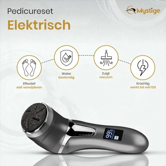 Mystige Elektrische Eelt Verwijderaar INCLUSIEF Voetvijl + 3 Rollen - Pedicure Apparaat - LCD-Scherm & Oplaadbaar - Eelt Vijl 5 Mystige Elektrische Eelt Verwijderaar INCLUSIEF Voetvijl + 3 Rollen - Pedicure Apparaat - LCD-Scherm & Oplaadbaar - Eelt Vijl - Image 3