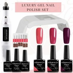 NOIRIEUX? Gellak Starterspakket - Gellak - Gellak Set - 3 Top Kleuren Gellak Nagellak - UV Led Lamp - Elektrische Nagelvijl - Manicure Set - Nagellak Set