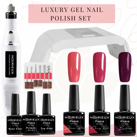 NOIRIEUX? Gellak Starterspakket - Gellak - Gellak Set - 3 Top Kleuren Gellak Nagellak - UV Led Lamp - Elektrische Nagelvijl - Manicure Set - Nagellak Set 3 NOIRIEUX? Gellak Starterspakket - Gellak - Gellak Set - 3 Top Kleuren Gellak Nagellak - UV Led Lamp - Elektrische Nagelvijl - Manicure Set - Nagellak Set