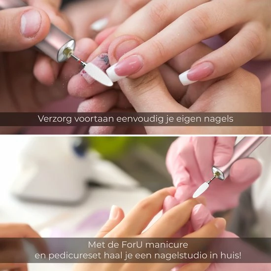 For U ForU Elektrische Nagelfrees - Draadloos Nagelvijl - Manicure/Pedicure Set - 12 Bitjes En 30 Schuurrolletjes 4 For U ForU Elektrische Nagelfrees - Draadloos Nagelvijl - Manicure/Pedicure Set - 12 Bitjes En 30 Schuurrolletjes - Image 2