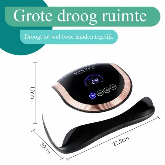 Luxe UV Lamp Gelnagels ? LED Nageldroger Van Blueque ? Handen En Voeten ? 3 Timers - 60 Lampjes ? 180 Watt ? Touchscreen LCD Scherm 8 Luxe UV Lamp Gelnagels ? LED Nageldroger Van Blueque ? Handen En Voeten ? 3 Timers - 60 Lampjes ? 180 Watt ? Touchscreen LCD Scherm - Image 6