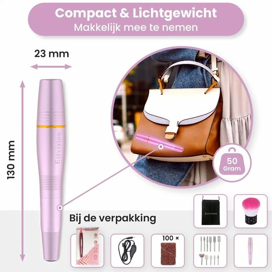 Estvision Nagelfrees - Manicure En Pedicure Set - Elektrische Nagelvijl 10 Estvision Nagelfrees - Manicure En Pedicure Set - Elektrische Nagelvijl - Image 8