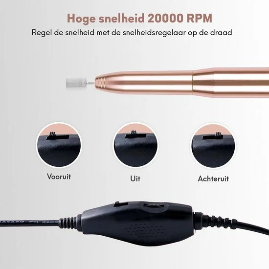 Ease Store Elektrische Nagelvijl ? Manicure En Pedicure Nagelfrees ? 11 Nagelvijl Bitjes En 56 Schuurrolletjes ? Rose/Goud 8 Ease Store Elektrische Nagelvijl ? Manicure En Pedicure Nagelfrees ? 11 Nagelvijl Bitjes En 56 Schuurrolletjes ? Rose/Goud - Image 6